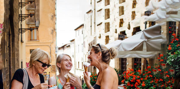 Ladies indulging in icecream